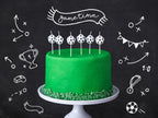 6 bougies ballons de foot (2,5 cm) - Football Party