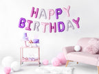 Ballons Happy Birthday tons violets variés (340 cm) - Celebration Party