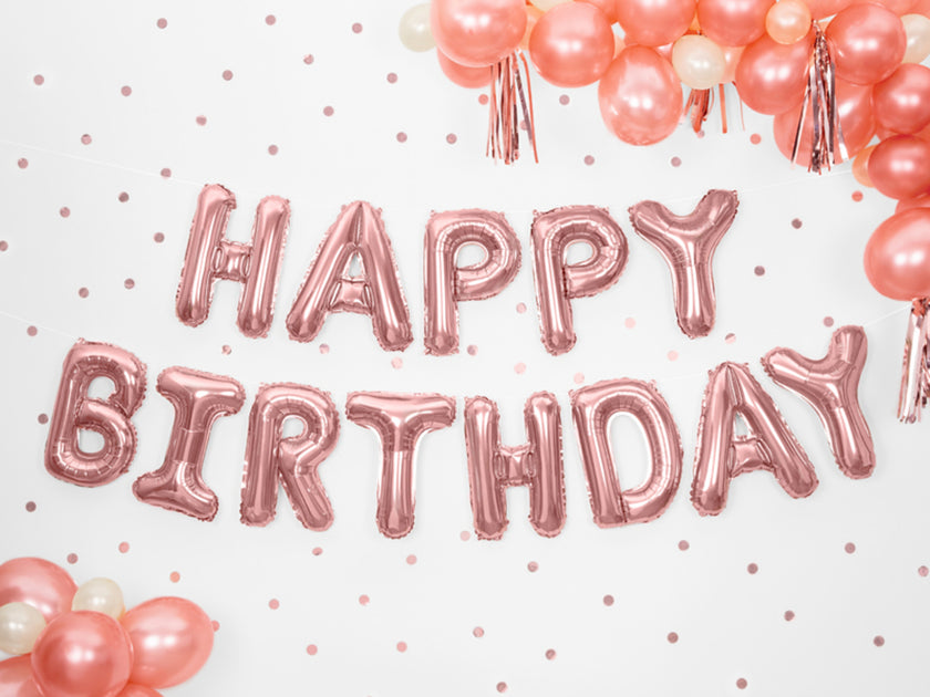 Ballons Happy Birthday tons roses variés (340 cm) - Celebration Party