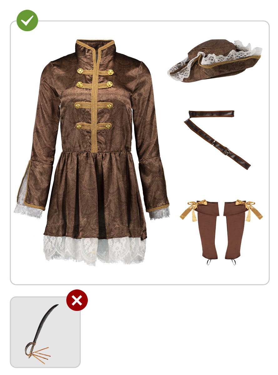 Déguisement pirate colonial femme