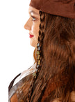 Perruque pirate marron femme