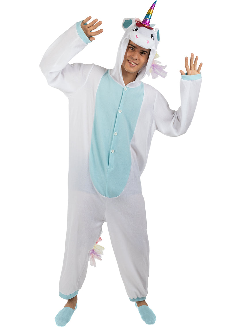 Déguisement licorne bleue onesie adulte