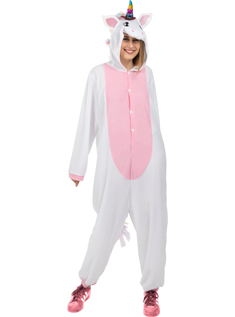 Déguisement licorne rose onesie adulte