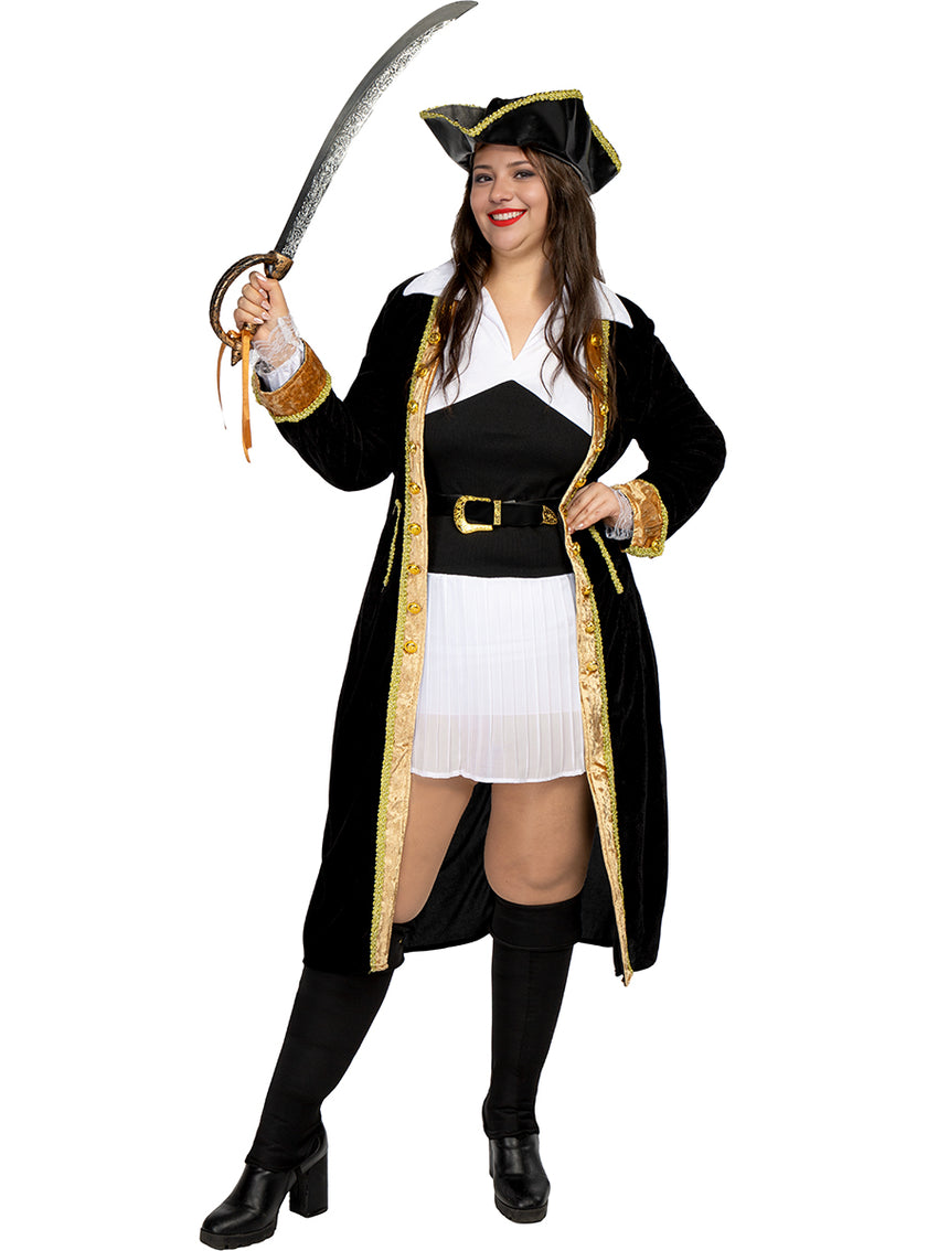 Déguisement pirate deluxe femme grande taille - Collection colonial