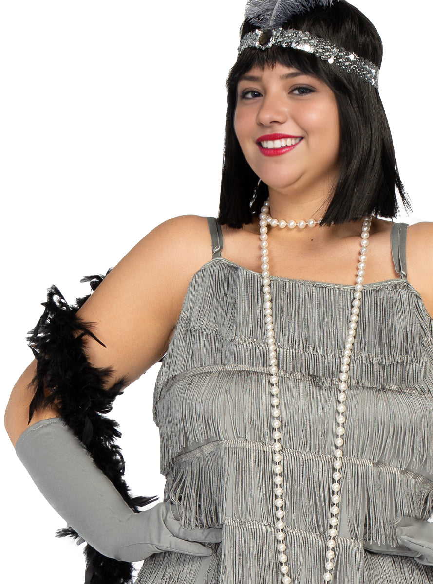 Déguisement charleston années 20 argenté grande taille
