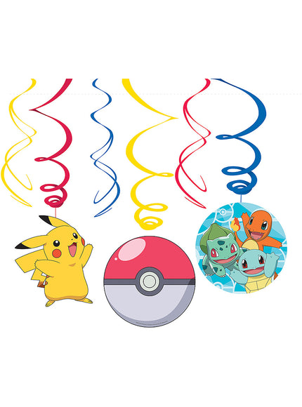 12 spirales à suspendre Pokémon
