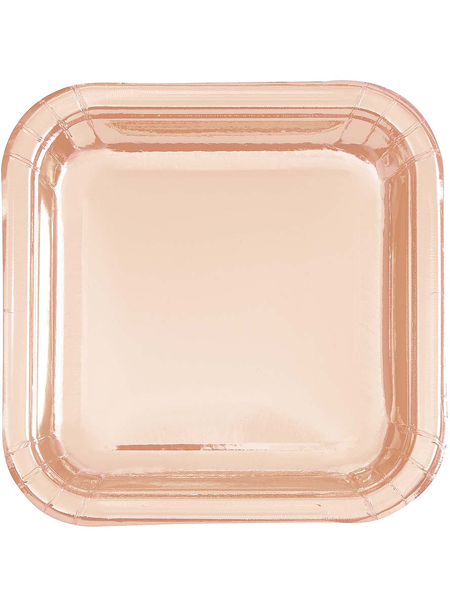 8 petites assiettes rose gold  (18 cm) - Gamme couleur unie