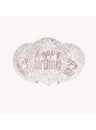 6 ballons avec confettis rose gold 