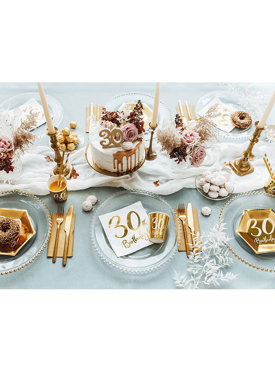 6 assiettes dorées 30 ans (20 cm)