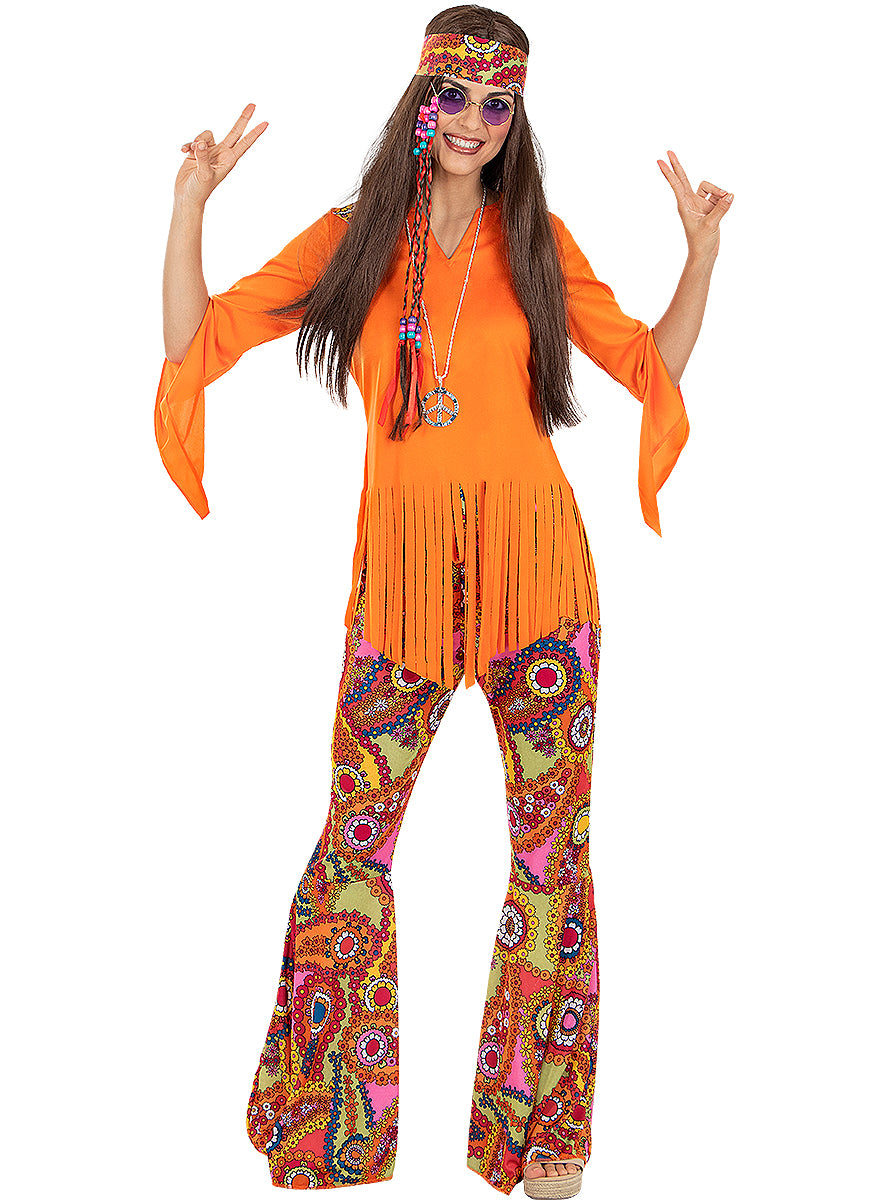 Perruque hippie brune