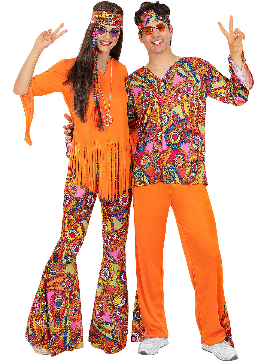 Perruque hippie brune