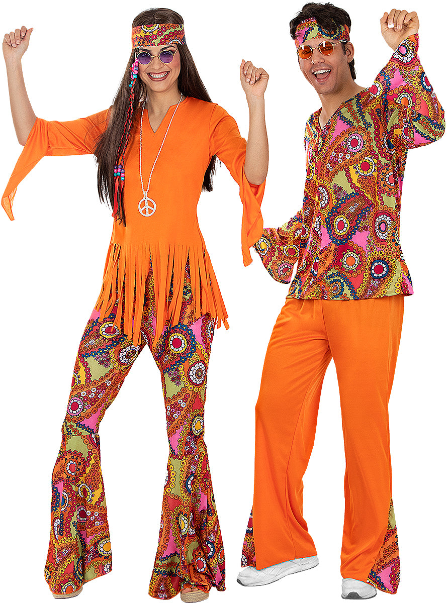 Perruque hippie brune