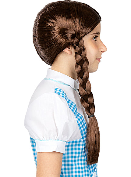 Perruque tresses brune fille