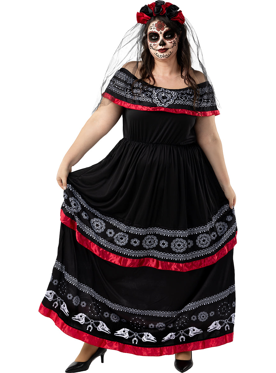 Déguisement Dia de los Muertos pour femme grande taille