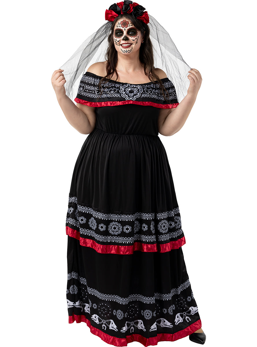 Déguisement Dia de los Muertos pour femme grande taille