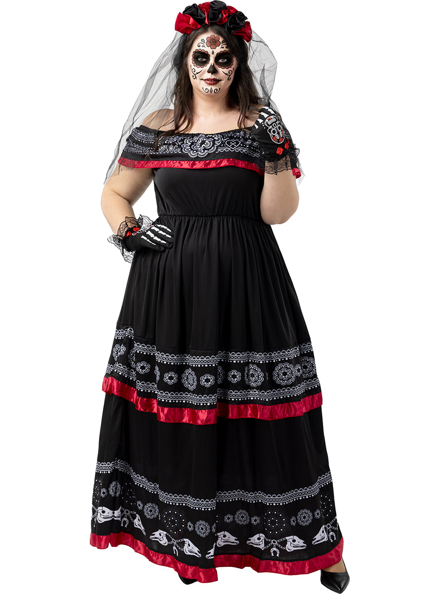 Déguisement Dia de los Muertos pour femme grande taille