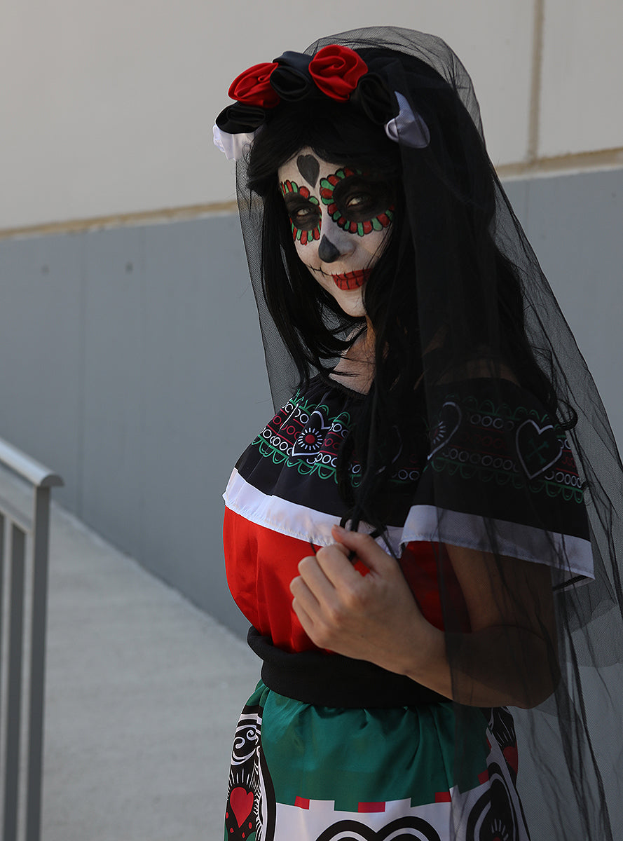 Déguisement Dia de los Muertos Mexico pour femme grande taille