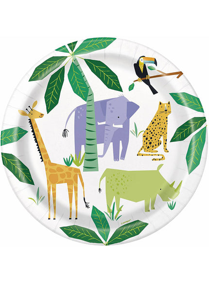8 assiettes animaux (23 cm) - Animal Safari