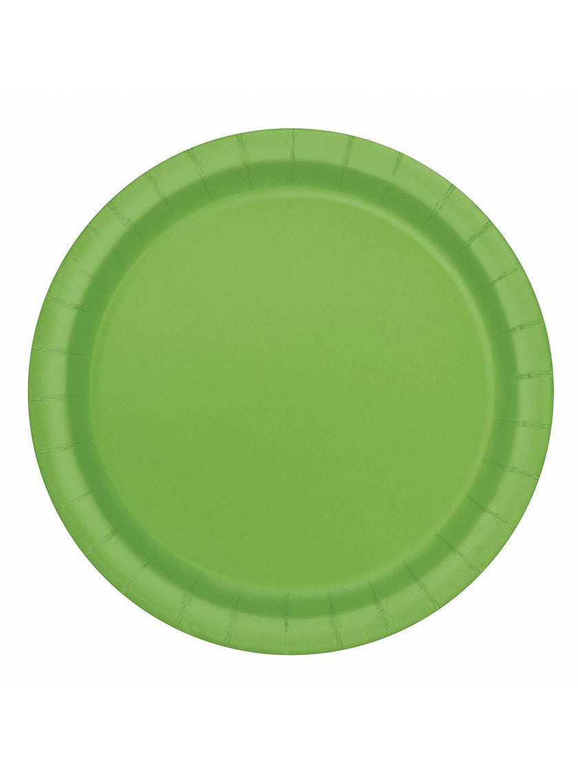 8 petites assiettes verte citron (18 cm) - Gamme couleur unie