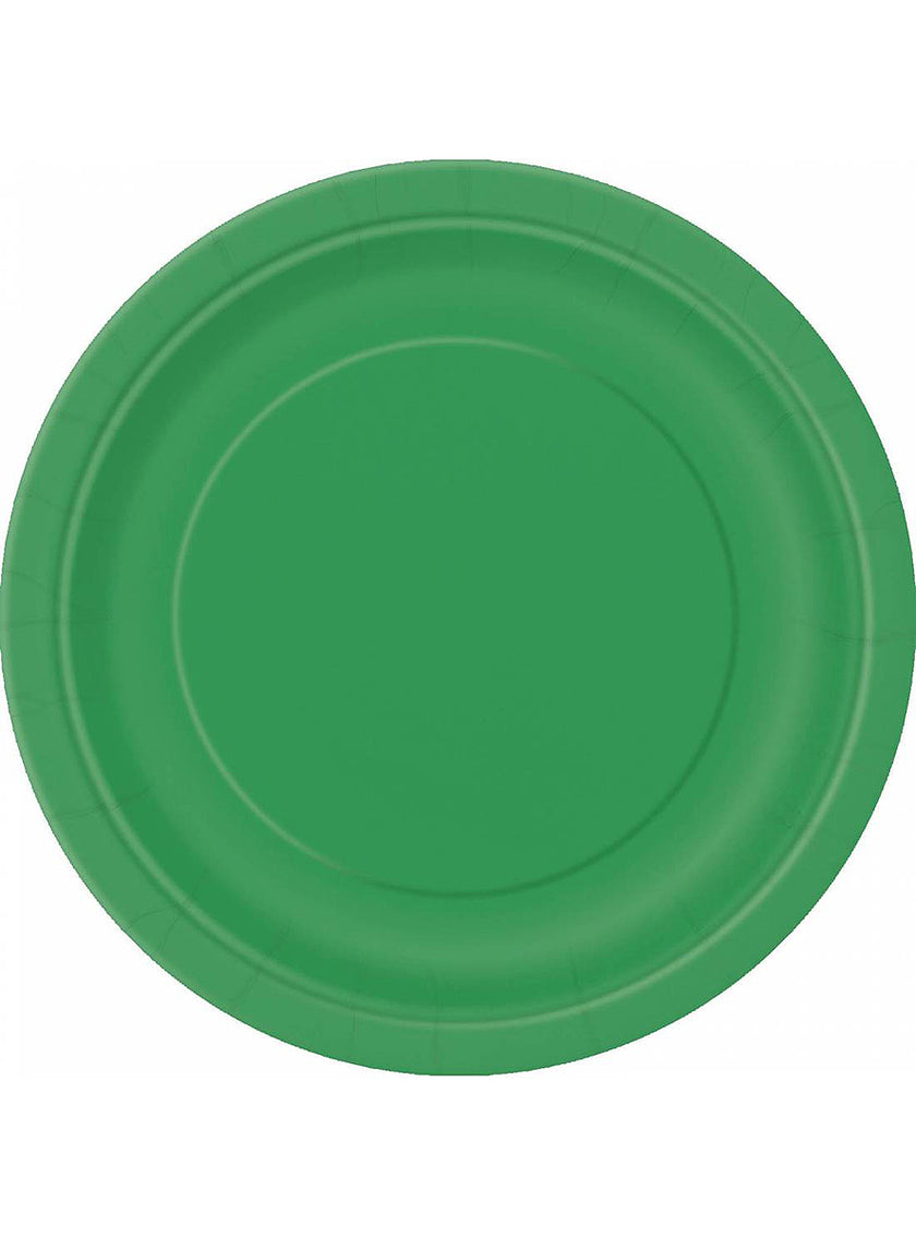 8 assiettes vertes émeraudes (23 cm) - Gamme couleur unie