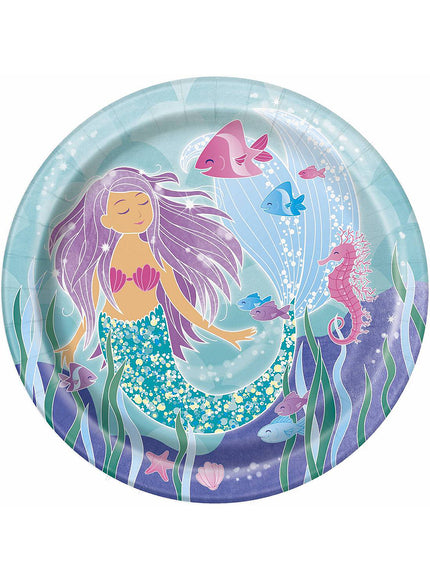 8 assiettes sirènes (23 cm) - Sirène sous l’Océan