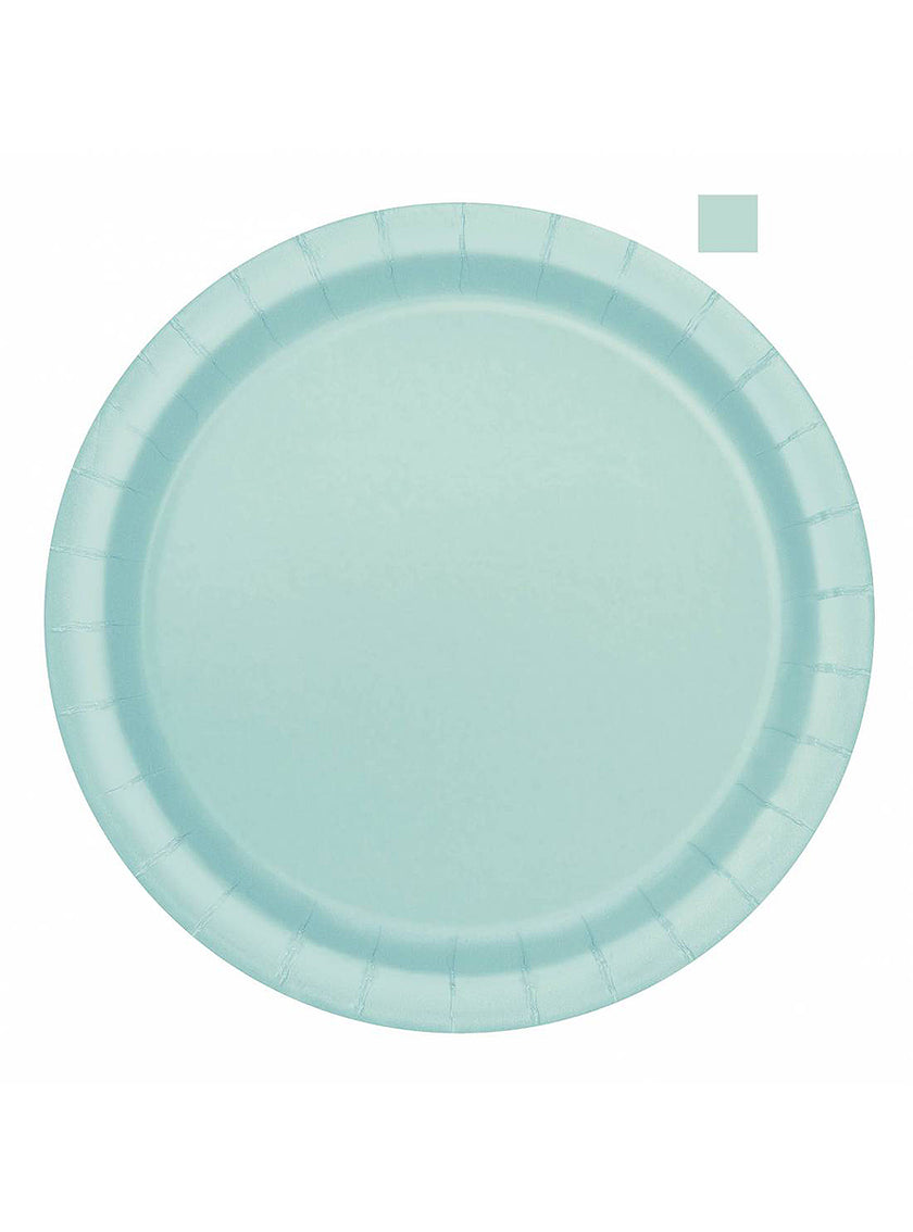 20 assiettes petites vert menthe (18 cm)