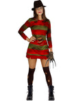 Déguisement Freddy Krueger femme avec chapeau - Les Griffes de la nuit