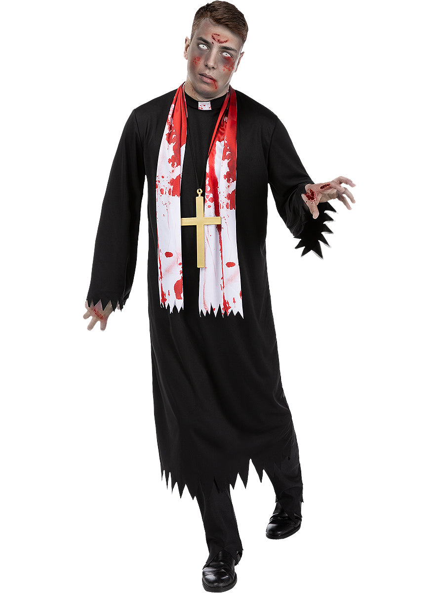 Déguisement curé zombie homme