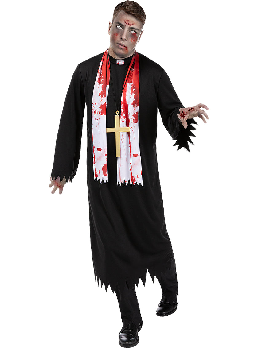 Déguisement curé zombie homme