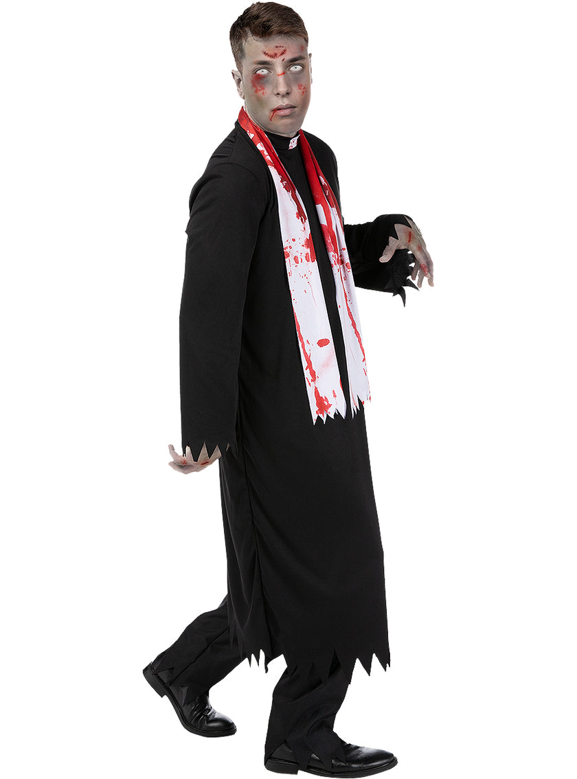 Déguisement curé zombie homme