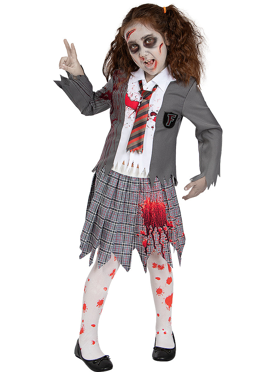 Déguisement étudiante zombie fille