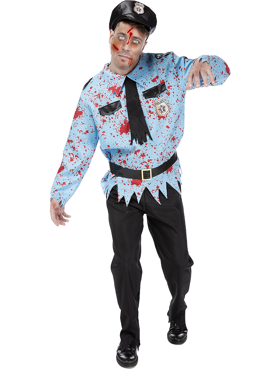 Déguisement policier zombie homme