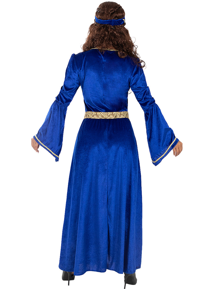 Déguisement Princesse Médiévale bleue femme