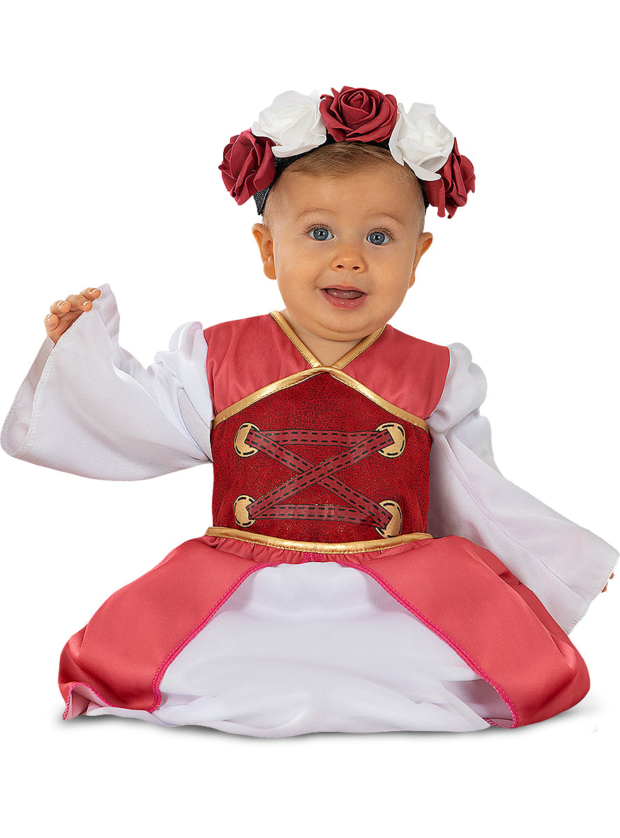 Déguisement princesse médiévale fleurie bébé