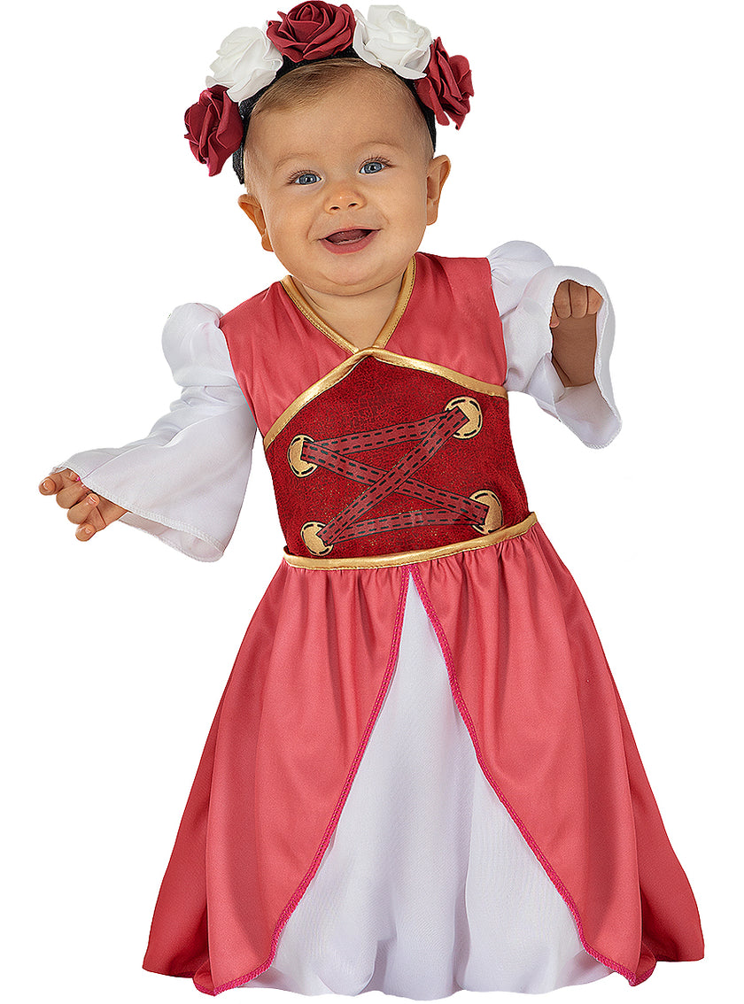 Déguisement princesse médiévale fleurie bébé