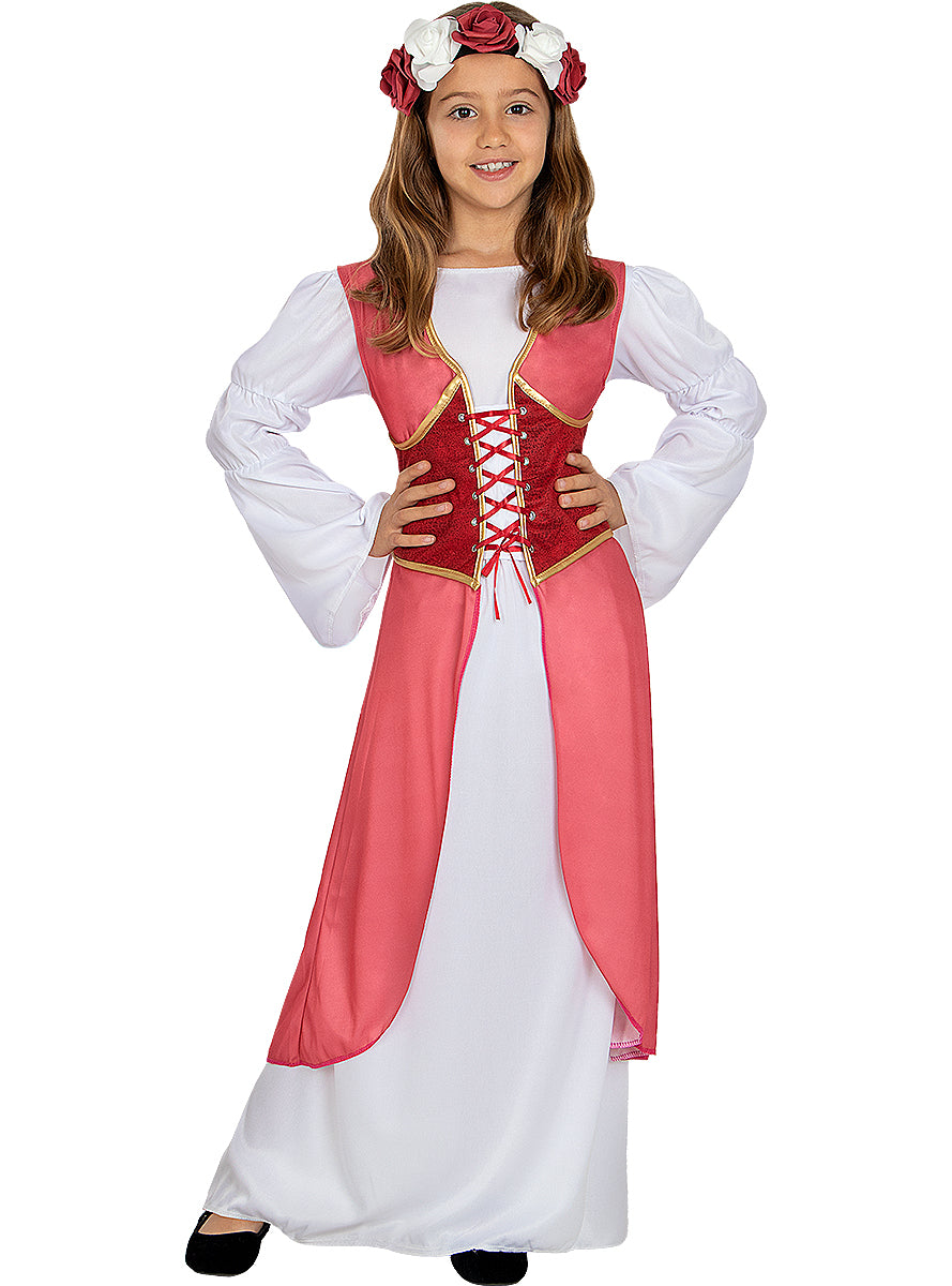 Déguisement princesse médiévale fleurie fille