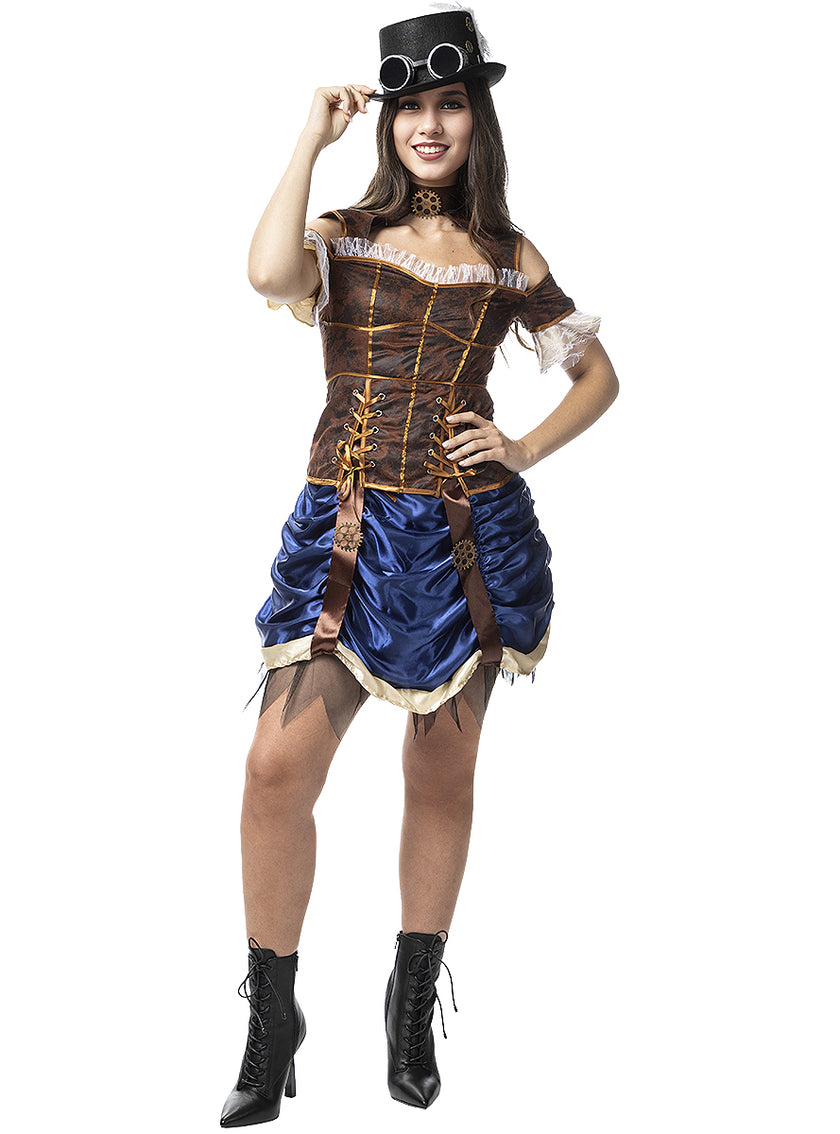 Déguisement Steampunk court femme