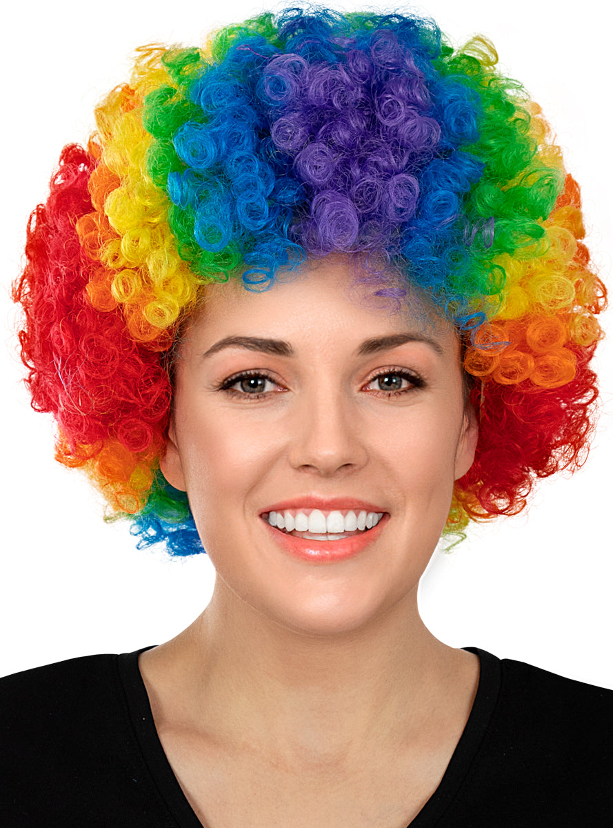 Perruque clown arc-en-ciel