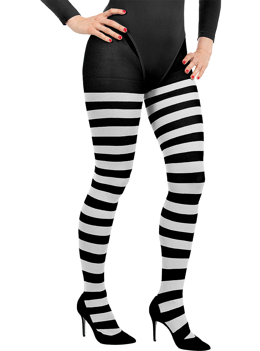 Collants noirs et blancs femme