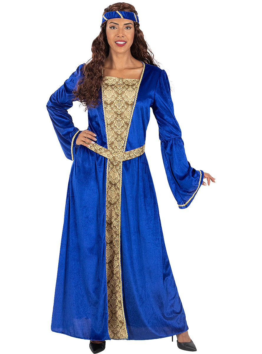 Déguisement Princesse Médiévale bleue femme grande taille