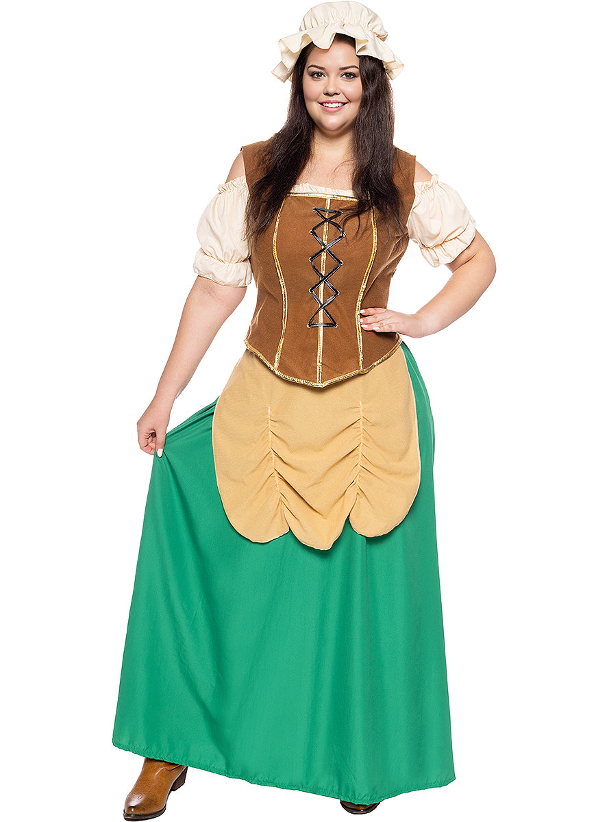 Déguisement aubergiste médiévale femme grande taille