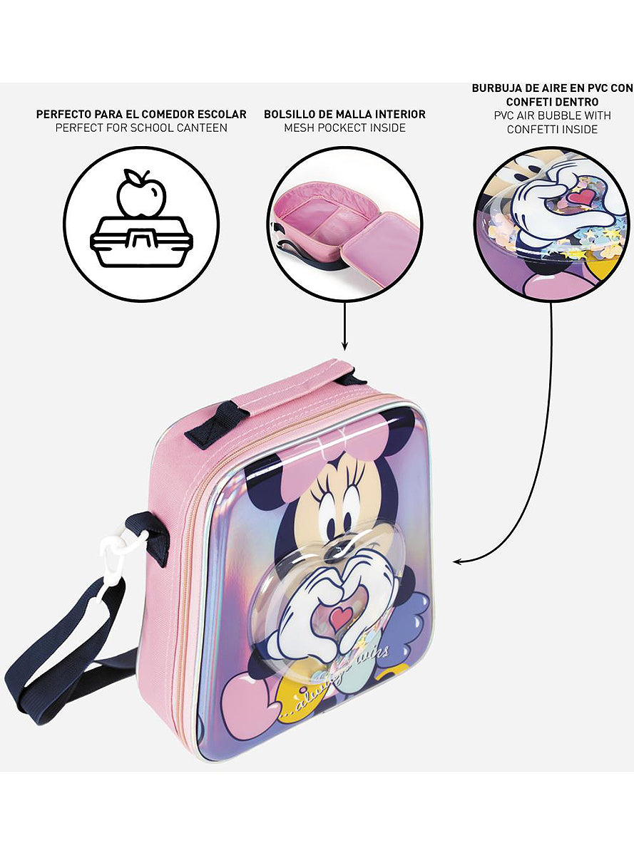 Portamerienda Minnie Mouse confeti