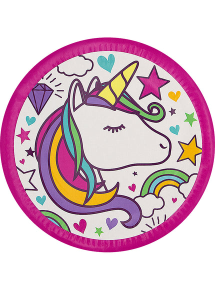 8 assiettes licorne 23cm - Lovely Unicorn