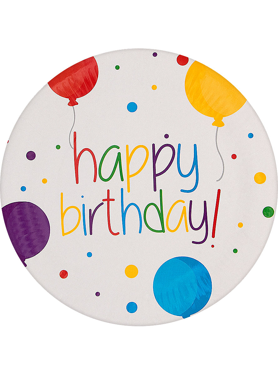 8 assiettes anniversaire (23cm) - Happy Birthday