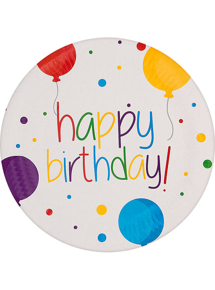 8 assiettes anniversaire 23cm - Happy Birthday