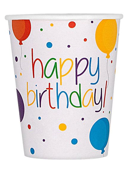 8 gobelets anniversaire - Happy Birthday