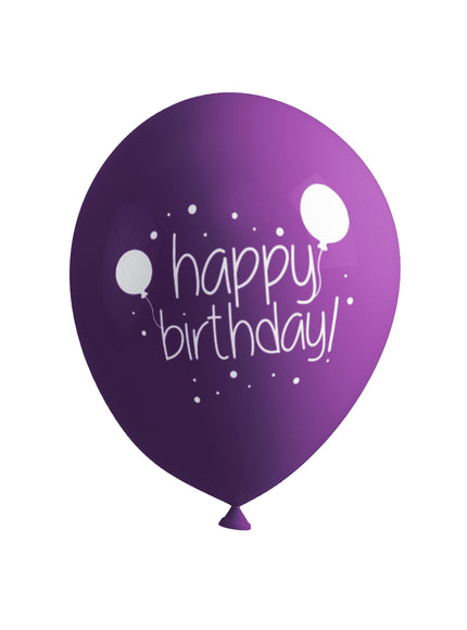 8 ballons anniversaire - Happy Birthday