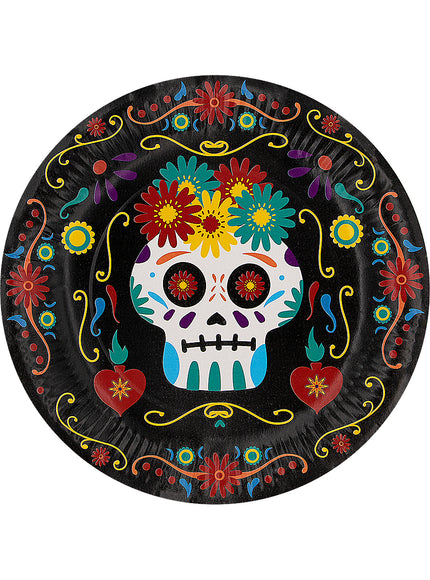 8 assiettes Catrina fête des morts 23cm - Day of the Dead