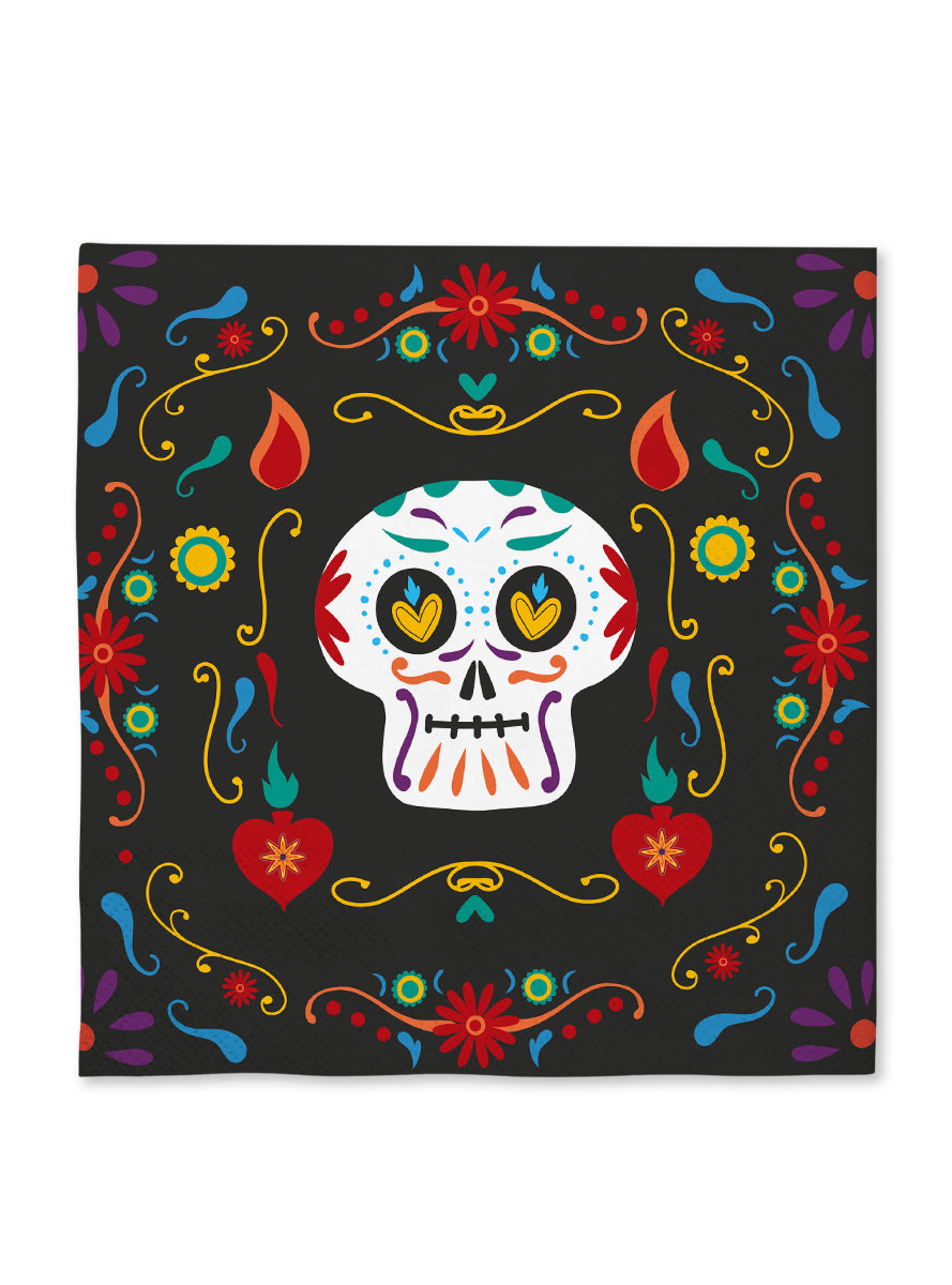 16 serviettes Catrina fête des morts 33x33cm -Day of the Dead
