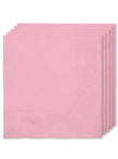 16 serviettes rose clair (33x33cm) - Gamme couleur unie